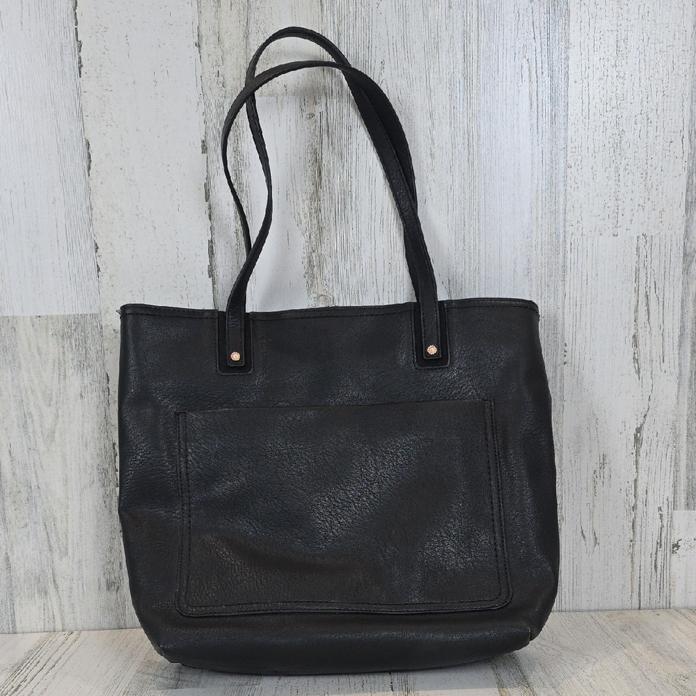 LC Lauren Conrad Black Shoulder Tote Bag With Strap FLAW